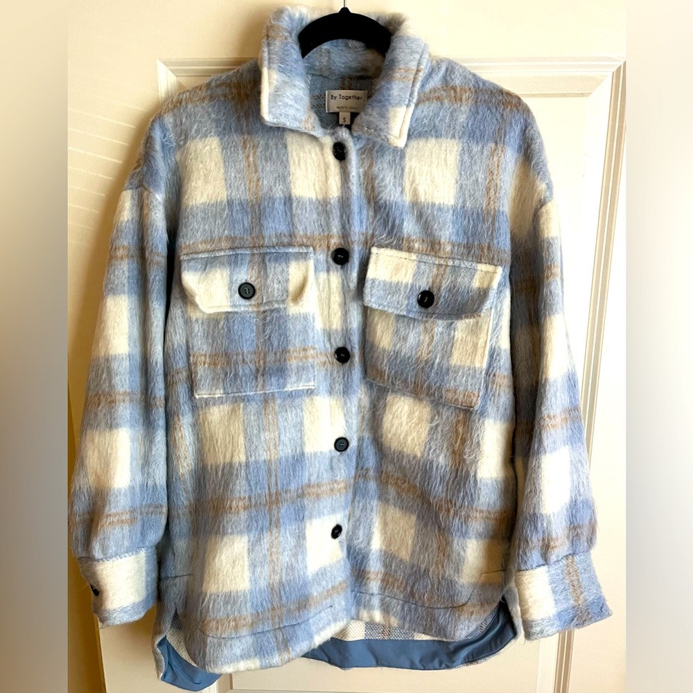 By Together plaid sherpa jacket, size small